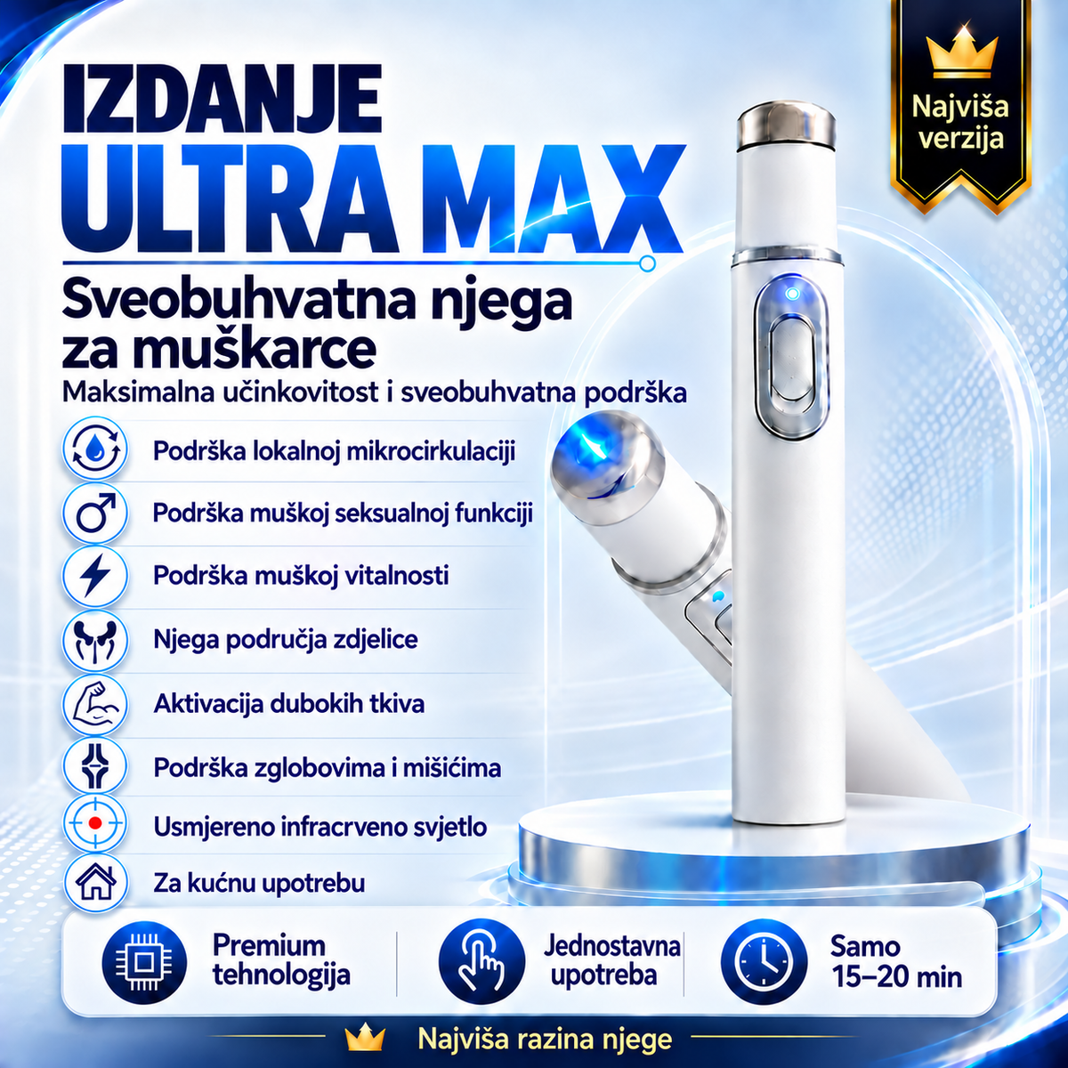 ⚡ Napredna terapija udarnim valom za potporu muškom seksualnom zdravlju i ublažavanje tegoba u mišićima, zglobovima i tetivama – sada najbogatiji paket po cijeni osnovne verzije! 🔥 Ekskluzivna ponuda samo za kupce u Hrvatskoj!